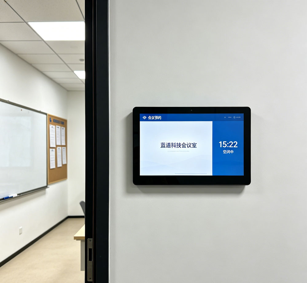 蓝速科技｜15.6 寸会议预约屏，轻薄贴墙适配狭小办公空间(图2)