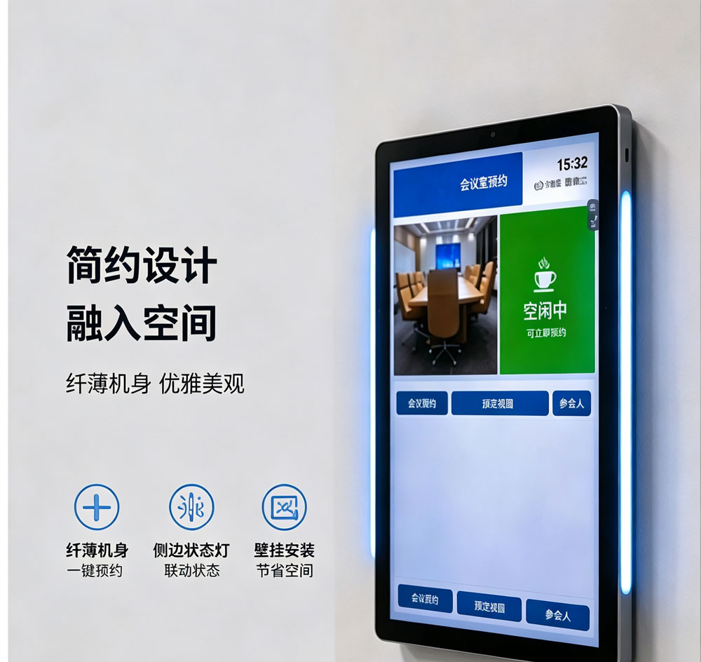 蓝速科技丨会议预约门牌屏状态灯远距离识别会议室状态(图2)