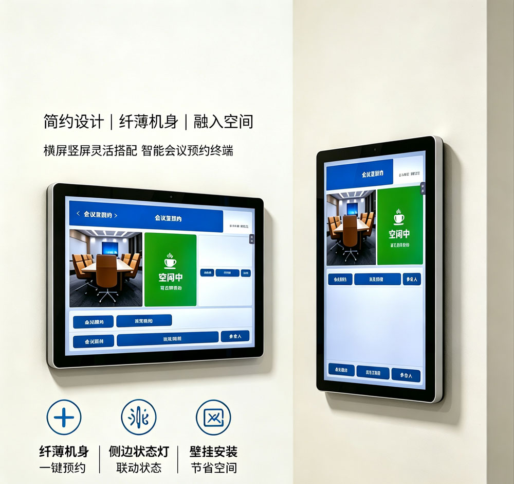 蓝速科技会议预约屏，横屏款与竖屏款会议室电子门牌，按需匹配不同办公落地场景(图2)