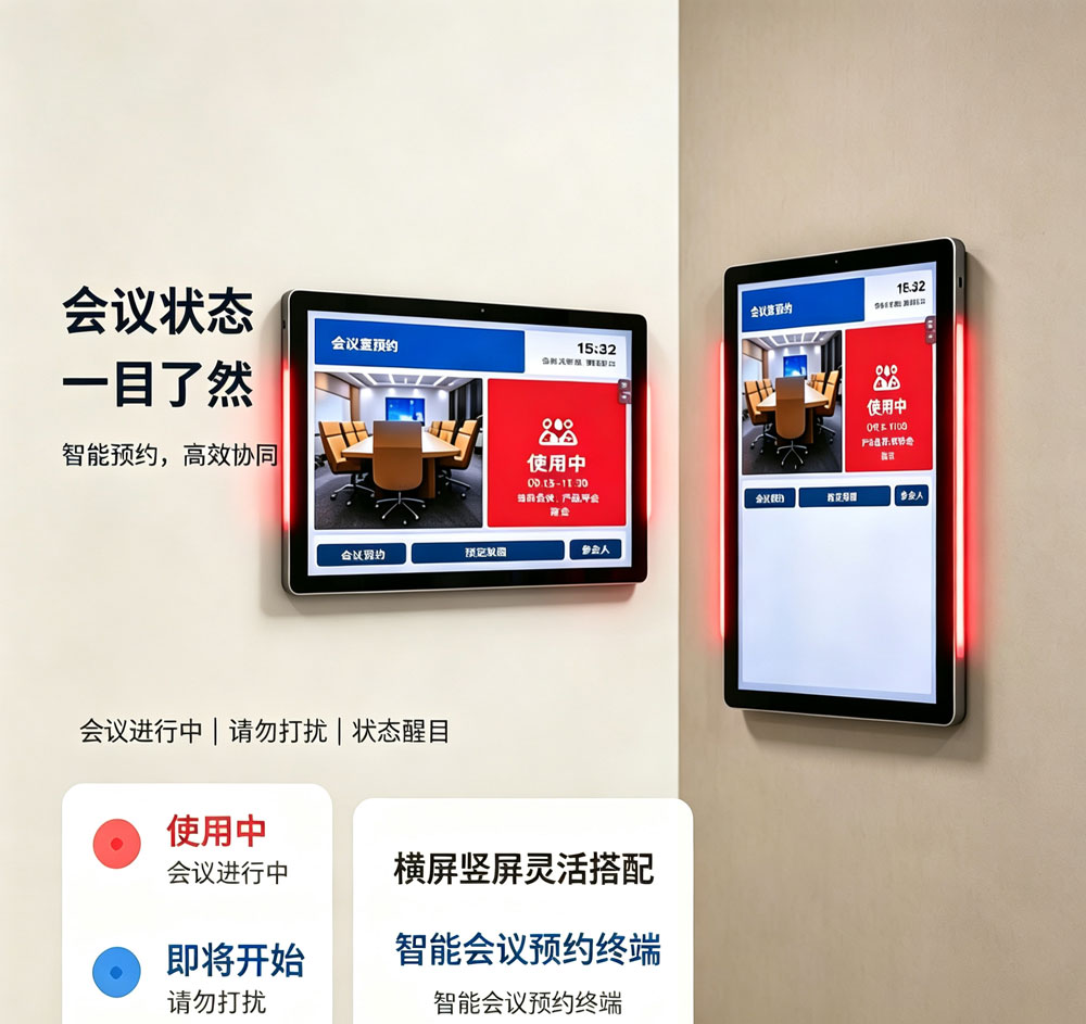 蓝速科技会议预约屏，横屏款与竖屏款会议室电子门牌，按需匹配不同办公落地场景(图3)